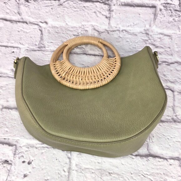 Anthropologie Womens Tote Bag Purse Wicker Handled Boho Crossbody Detachable Str - Picture 2 of 11